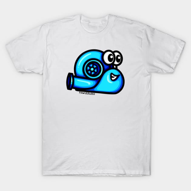 Turbo Snail (Version 1) - Electric Blue T-Shirt by hoddynoddy